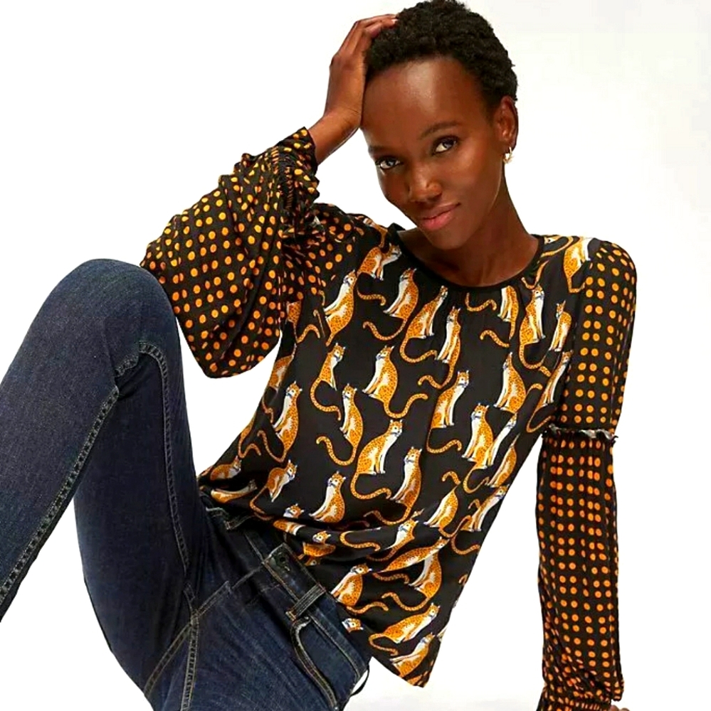 AnthropologieBrienz Leopard Blouse by Bl^nk Medium